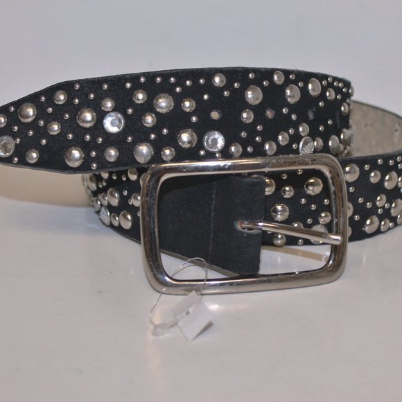 Accessories - New Leather Crystal Handset Studded Belt
